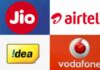 jio, airtel, idea, vodafone